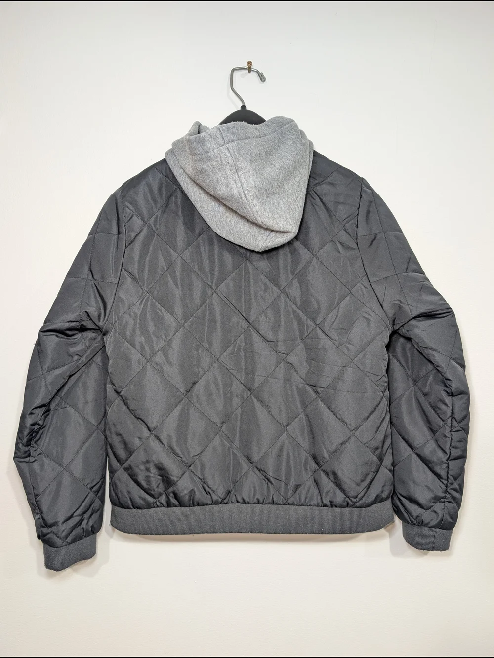 Carter's Kids 10 Gray Quilted Hooded Puffer Jacket Zup Up Fleece Lined